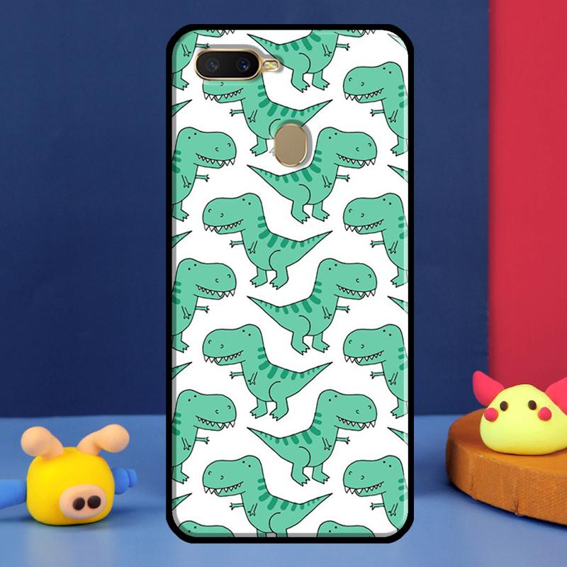 Cute Dinosaur Baby Case For Oppo A98 A78 A58 A15 A16 A17 A5 A9 A91 A52 A72 A76 A96 A74 A94 A54 S A57 A77 Cover