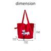 Puppy Embroidery Drawstring Shoulder Bag Bow Spotted Women's Handbag Casual Canvas Tote Bag  Beach