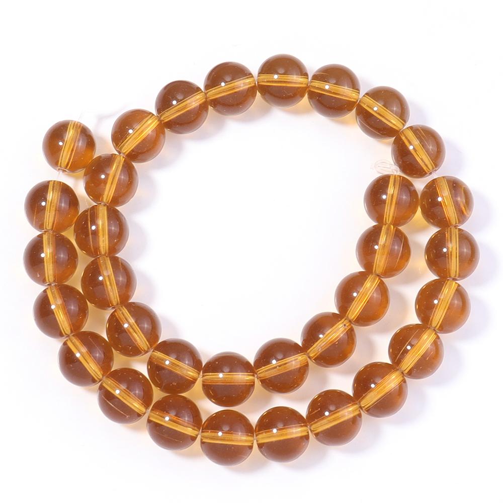 1 Strand 4/6/8/10/12mm Glass Beads Amber Color Round Loose Spacer Beads For Jewelry Making DIY Necklace Bracelets Accessories