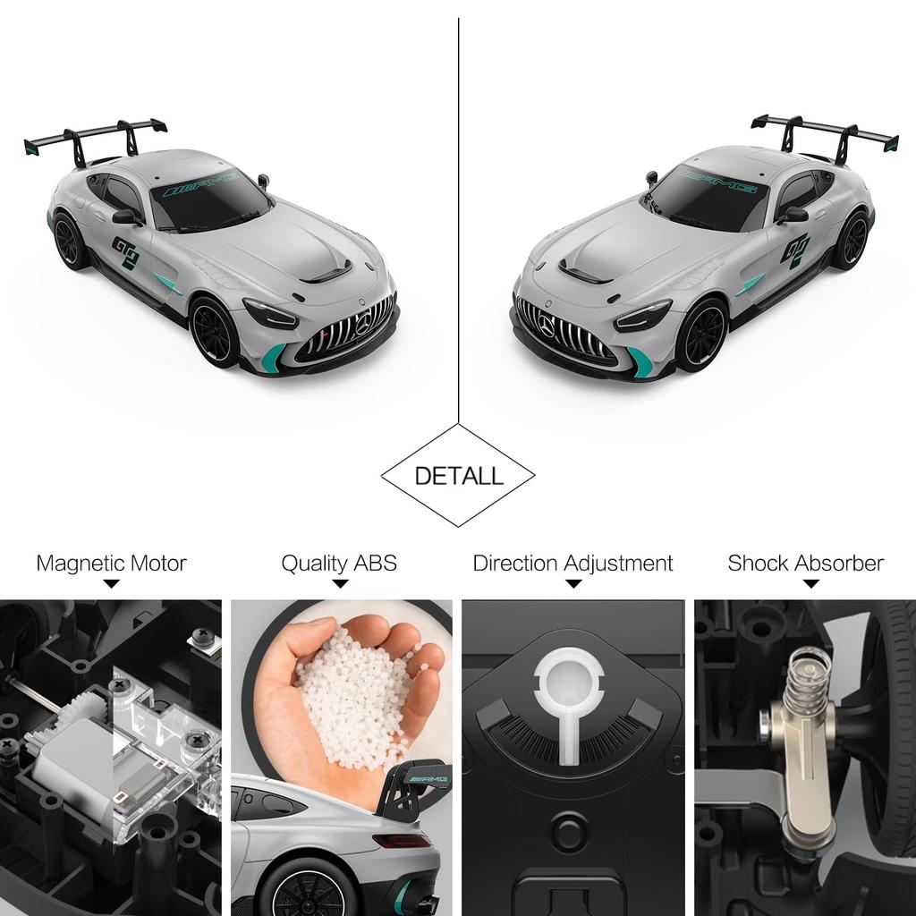 RASTAR Remote Control GT 2 Remote Control Kids Boy Toy Silver RC Sports Car 1/24 Car, Mercedes-AMG Car, Mercedes-AMG Car,
