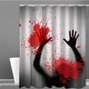 Scary Horror Bloody Splatter Shower Curtains Bathroom Accessories  Halloween Mold-Proof Art Deco Screen Handprint Bathroom Decor