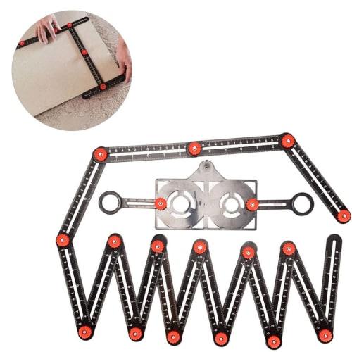 Homyl Folding Ruler, Adjustable Square, Angle Measuring Tool for Carpenters, Multi-Angle Measuring Ruler, Tiling Tool, Folding Square, Measuring Ruler