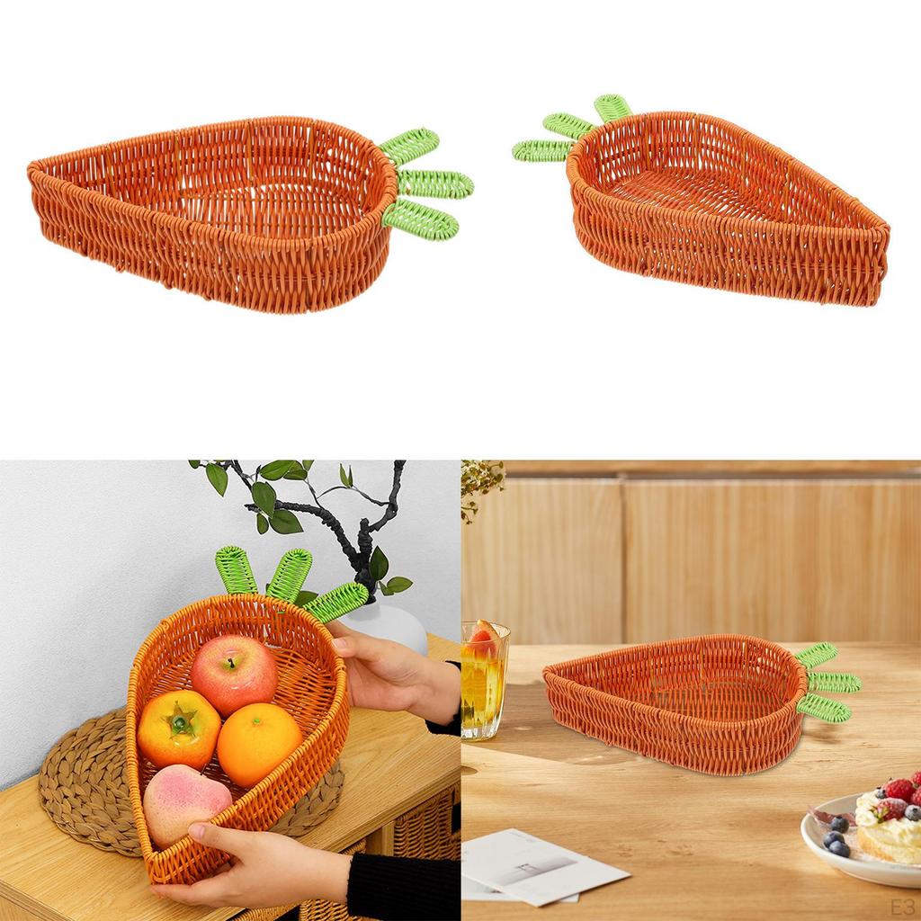 Karotte Lagerung Korb Ostern Obst Lebensmittel Geformt Rustikalen Wicker Servieren