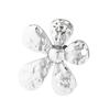 European and American fashion ins style liquid metal large flower ring, personalized exaggerated five-leaf petal ring