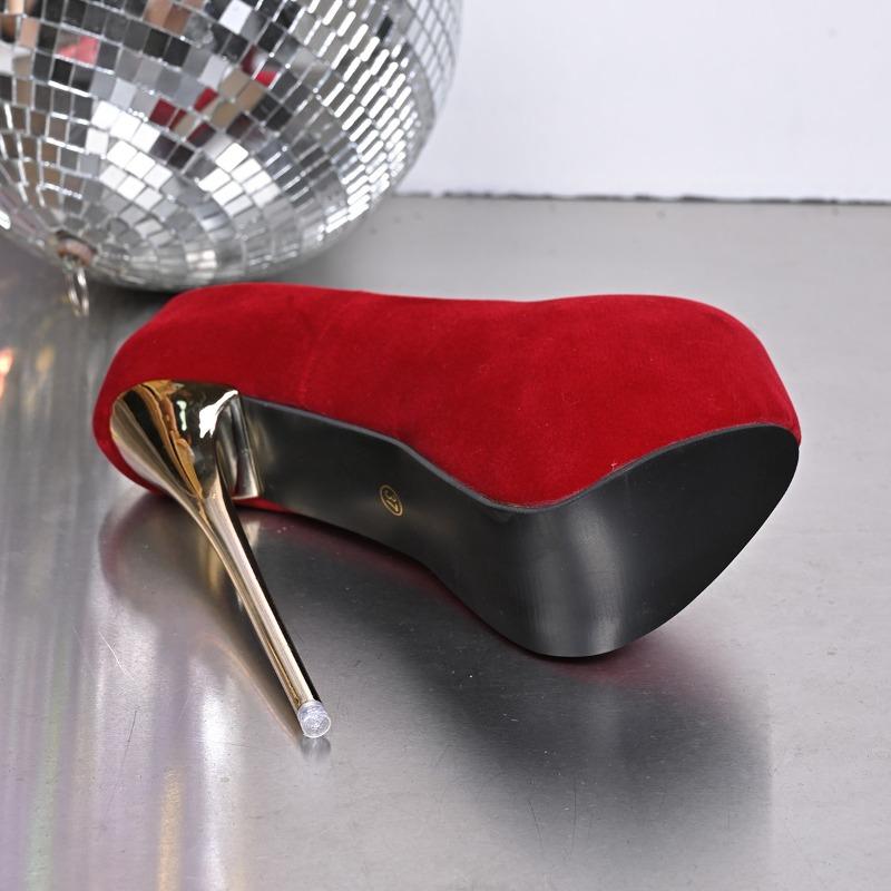 Módní super vysoké podpatky, nové semišové sexy štíhlé podpatky, lodičky s voděodolnou platformou, dámské vysoké podpatky ve velkých velikostech