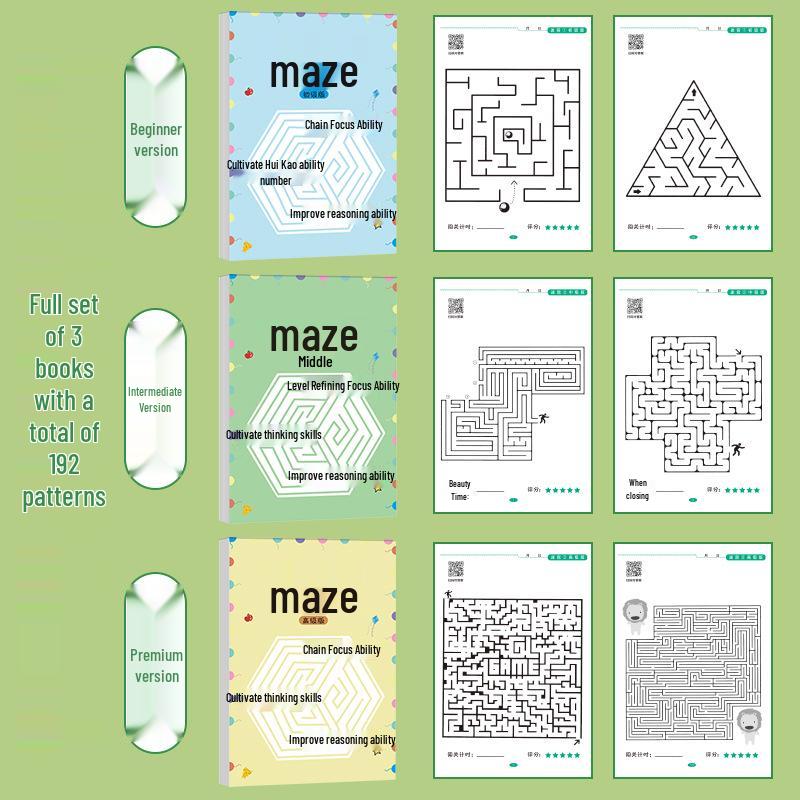 Kids' Focus and Thinking Development Puzzle Book: Maze, Attention Games, and Sudoku for Primary Students