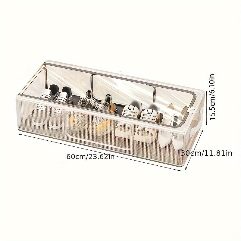 Scatola portaoggetti pieghevole trasparente per scarpe con telaio in acciaio resistente, versatile organizer da sottoletto per scarpe e vestiti, nylon alla moda
