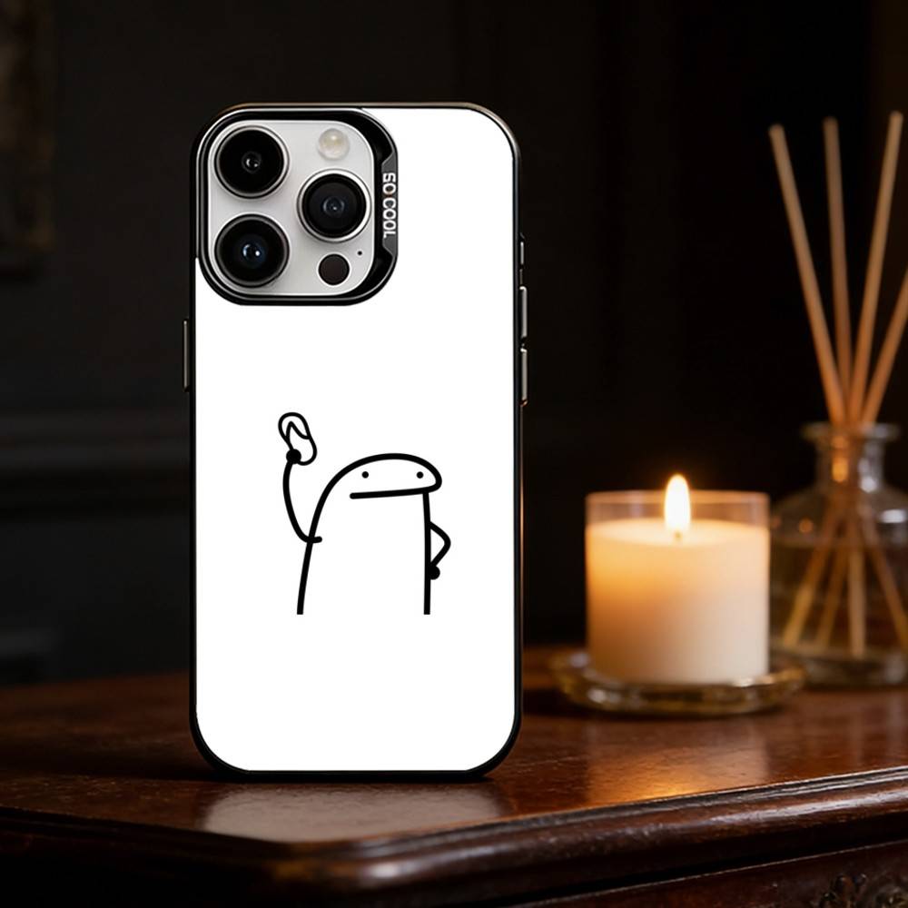 F-Flork Stick Figure Memes Phone Case Color Silver Shell For IPhone 17 16 15 14 13 12 11 Pro Max Plus