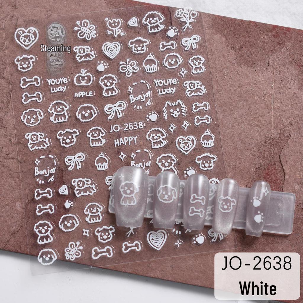 Graffiti Style Cute Cat Bow Nail Decals with Adhesive Backing - Sweet & Cool Nail Art Stickers