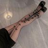 Sexy Hollow Out Transparent Slim Fishnet Pantyhose Women Bow Black White Tights Gothic Lolita JK Cute Bowknot Mesh Stockings