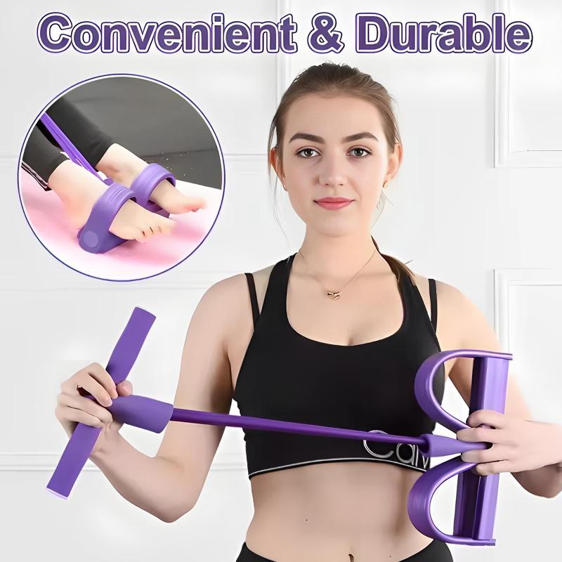 Tensioner a Pedale a Quattro Tubi Attrezzatura Multifunzionale per il Fitness Domestico Yoga Addominali Rinforzo Banda Elastica Corda di Tensione