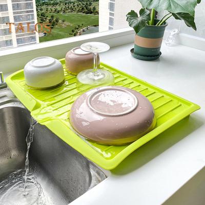 Kitchen Dish Drainer Rack with Drainage System Fast Drying Space-Saving Design Drain Tray Cutlery Bowls Supply