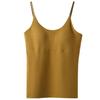 Women's Plush German Velvet Camisole with Chest Pads – Warm, Thick, One-Piece Base Top for Autumn and Winter