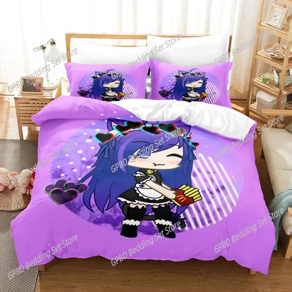 3D Print Anime Kawaii The Gacha Girl Bedding Set Bedroom Soft Modern Bedspreads Comefortable Duvet Cover Quilt Cover Pillowcase