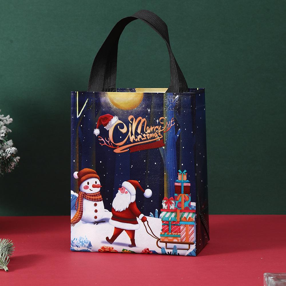 Non-Woven Christmas Gift Bag Santa Candy Bag Snowman Elk Xmas Gift Packing Bag Navidad Merry Christmas Happy New Year Decor 2025