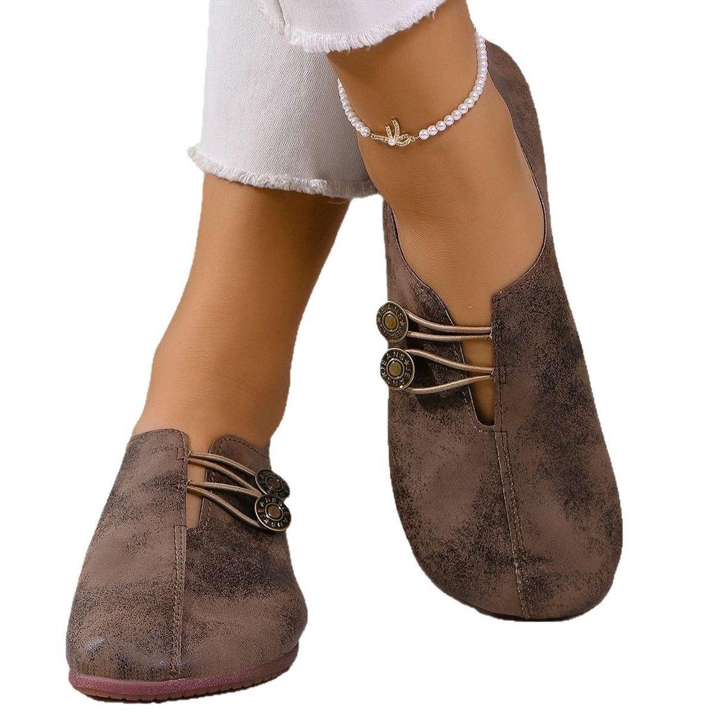 2024 Weiches Leder Lässige Slipper Ballerinas für Damen, Übergröße 43