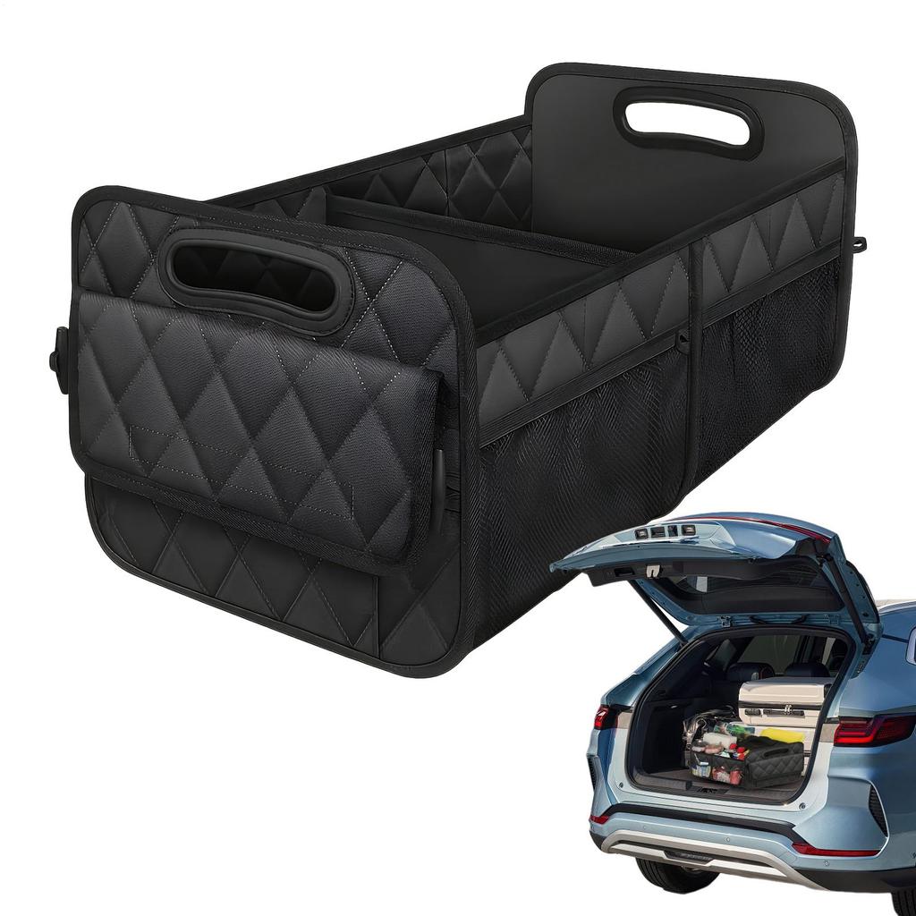 Trunk Organizer Foldable Waterproof Automotive Storage Box Trunk Storage Organizer for Van Sedan Vehicle Auto Minivan Automotive