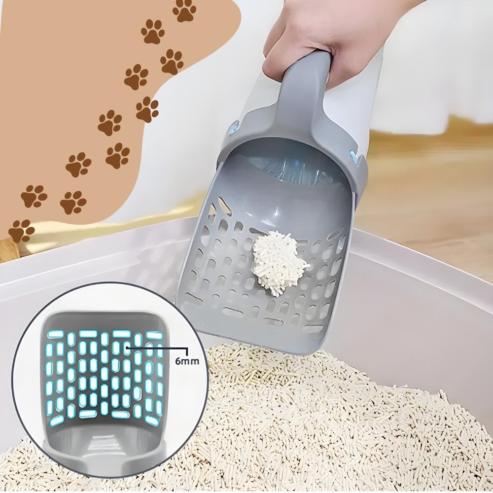 Large litter box scoop with container and scoop for cat litter + PetJet waste bags