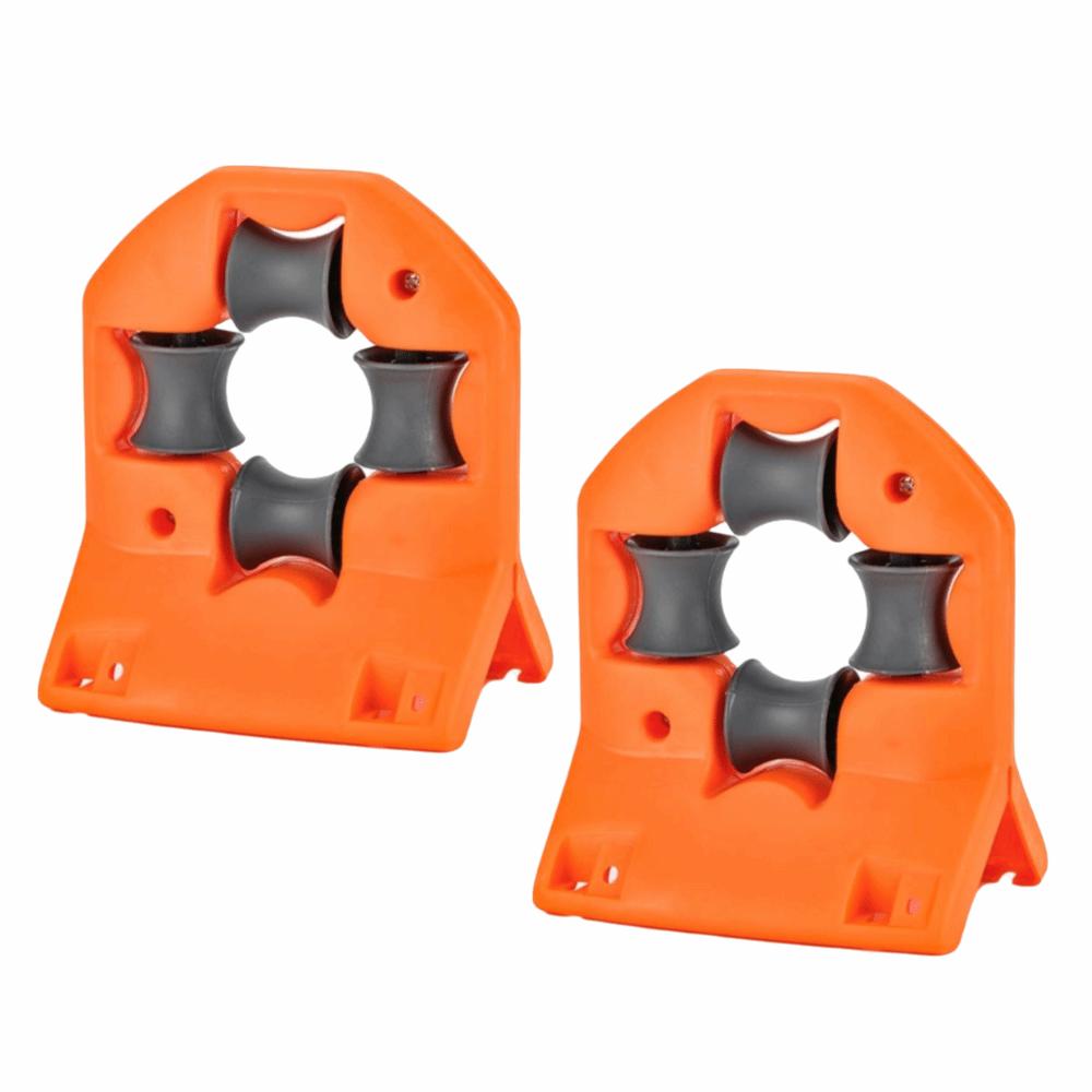 2PCS Plastic Garden Hose Holder Orange Wall Mount Hose Guide Hose Roller Guide Fence Hose Routing