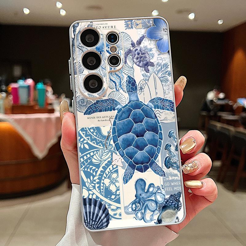 Turtle Fish Print Case For Samsung S26 S25 Ultra S24 S23 FE S22 A15 A16 A17 A35 A36 A37 A54 A55 A56 A57 5G Magnetic For Magsafe Matte Cover