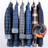 Men's Plaid Brushed Velvet-Lined Long-Sleeve Winter Shirt - Warm Autumn & Winter Top for Middle-Aged and Young