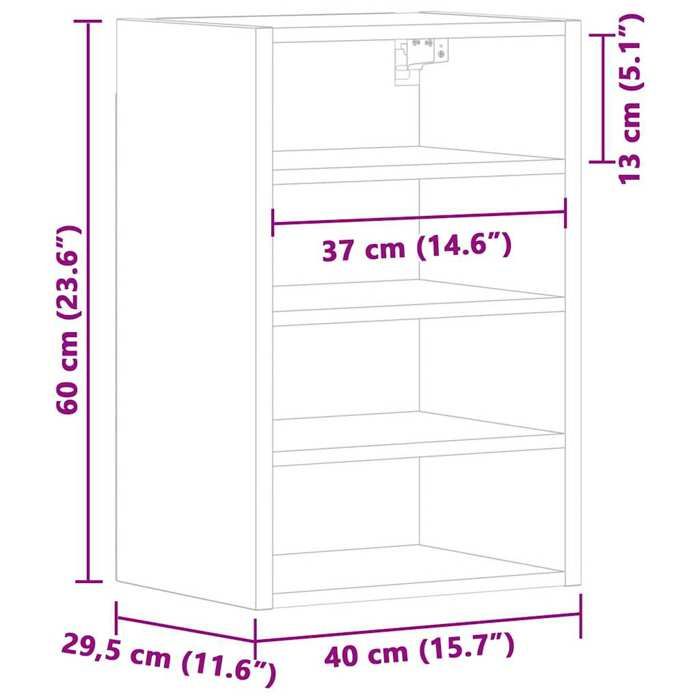 VidaXL Armoire suspendue "Riga" Chêne fumé 40 x 29,5 x 60 cm Bois d'ingénierie 854179
