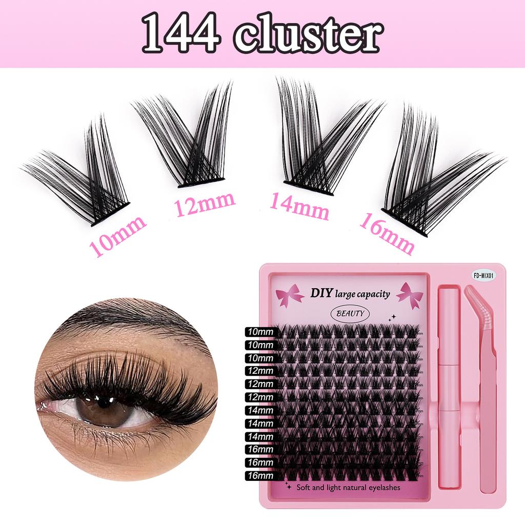 Segmented Eyelash Set, Thick False Eyelashes Three-Dimensional Diy Hot Melt Multi-Hair Grafted Eyelashes Fd Set