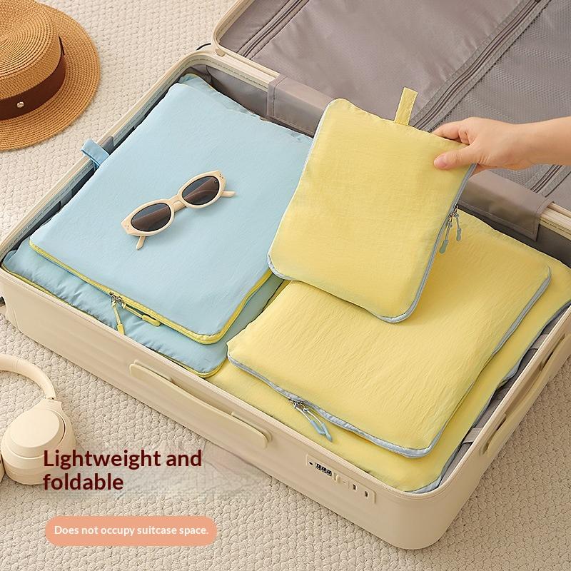 1Pc Foldable Compression Packing Cube Waterproof Large Capacity Clothes Storage Bag Lightweight Space Saving