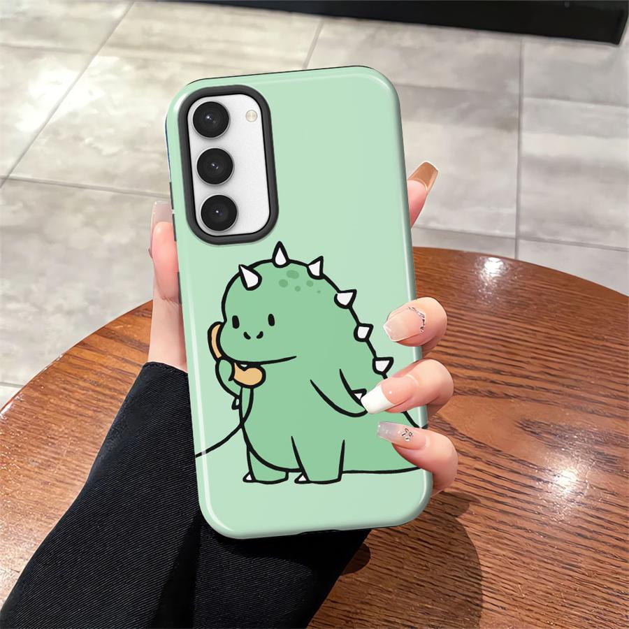Couple Little Dinosaurs Soft Cover Capa Phone Case for Samsung Galaxy S25 S25Ultra S20 FE A26 S23Ultra S24 Ultra A16 A56 S23 A36