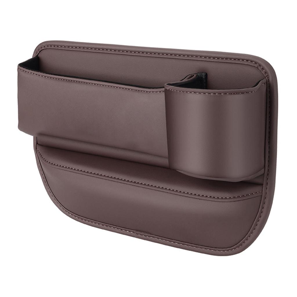 Interior Accessory Seat Filler with Cup Holder Leather Organizer Box Auto Bag Front Seat Storage Box