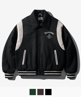Fp142 The New Wave Wool Collar Varsity Jacket Black Jdot1434