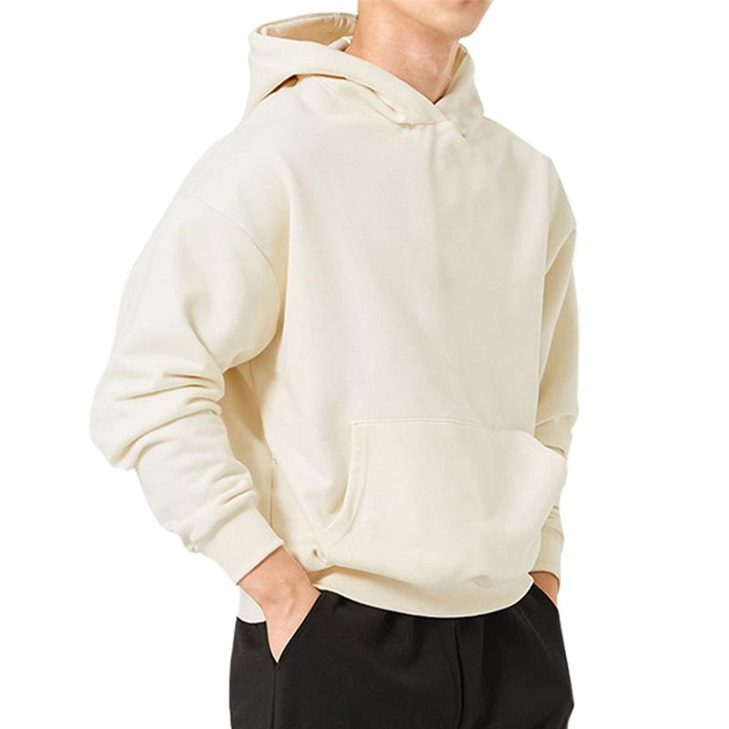 Fashion Men's Hoodies Autumn Winter Casual Thick Cotton Men's Solid Color Hoodies Sweatshirt Male