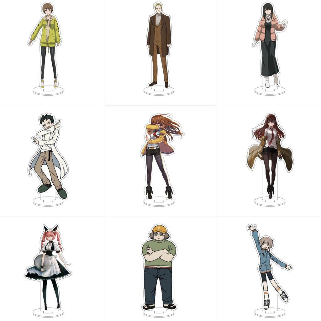 16CM Anime Steins Gate Cosplay Acrylic Stand Ornaments Shiina Mayuri Okabe Rintarou Makise Kurisu Figure Stand Halloween Gifts
