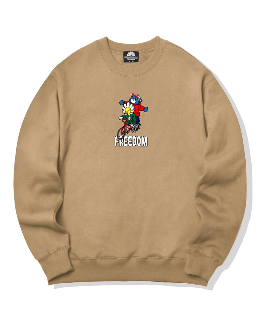 TRIPSHION Bicycle Duo Graphic Crew Neck - Beige