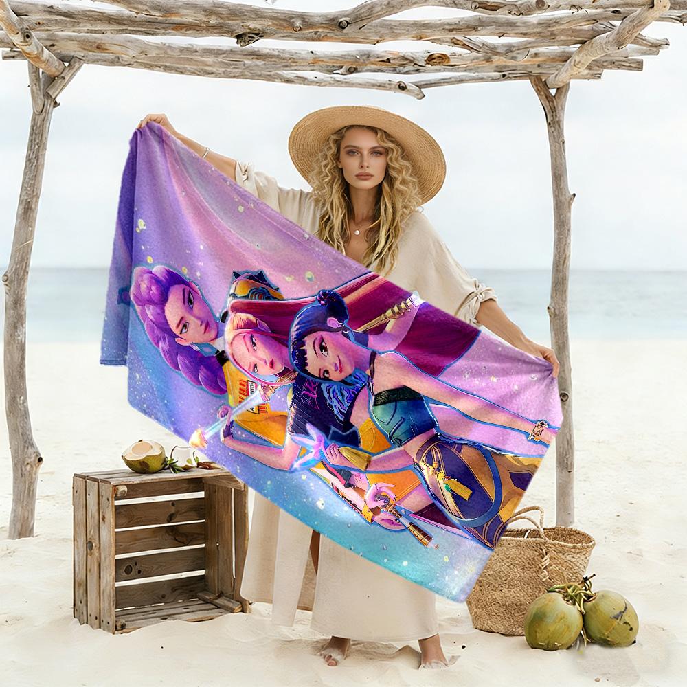 Demon Hunter Beach Towel Quick-Dry Soft Microfiber Comfortable Lightweight Suitable for Swimming, Gym, Camping, Yoga Vacation