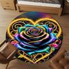 1pc Rainbow Rose Golden Heart Round Chair mat Area Rug - Non-Slip, Floor Mat for Office, Bedroom, Ideal home decor Christmas Gift p0811465
