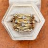 Cao Shi Gold-Tone Winding Vine Ring for Women - Fashionable Wide Band with Sparkling Zirconia Bird's Nest Design