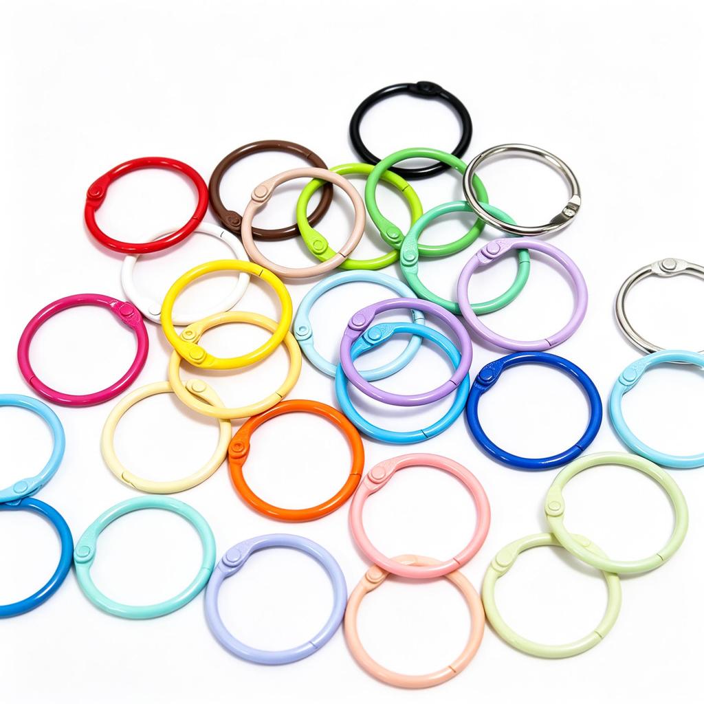 30mm Colorful Metal Book Ring & Keychain Buckle - DIY Open Jump, Loose-Leaf & Card Holder