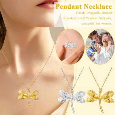 Trendy -shaped Stainless Steel Pendant Necklace, Versatile For Women.