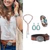Vintage Dames Turkoois Ketting Set Etnische Bedel Lange Ketting Trui Ketting voor Casual Kleding