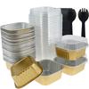 50Pcs Mini Cake Cup Aluminum Foil Cupcake Wrappers Baking Cups Cases Muffin Boxes Non-Stick Pudding Dessert Cups Kitchen Tools
