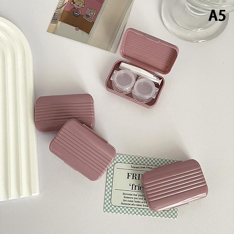 Candy Color Bærbar kontaktlinseboks for jenter Minimalistisk kontaktlinsebokssett Kontaktlinseoppbevaringsbeholder