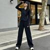 Women's Slim-Fit Hooded Sweatshirt and Casual Sports Suit - High-End, Age-Reducing Two-Piece Set for Spring, Autumn, and Winter Fashion.
