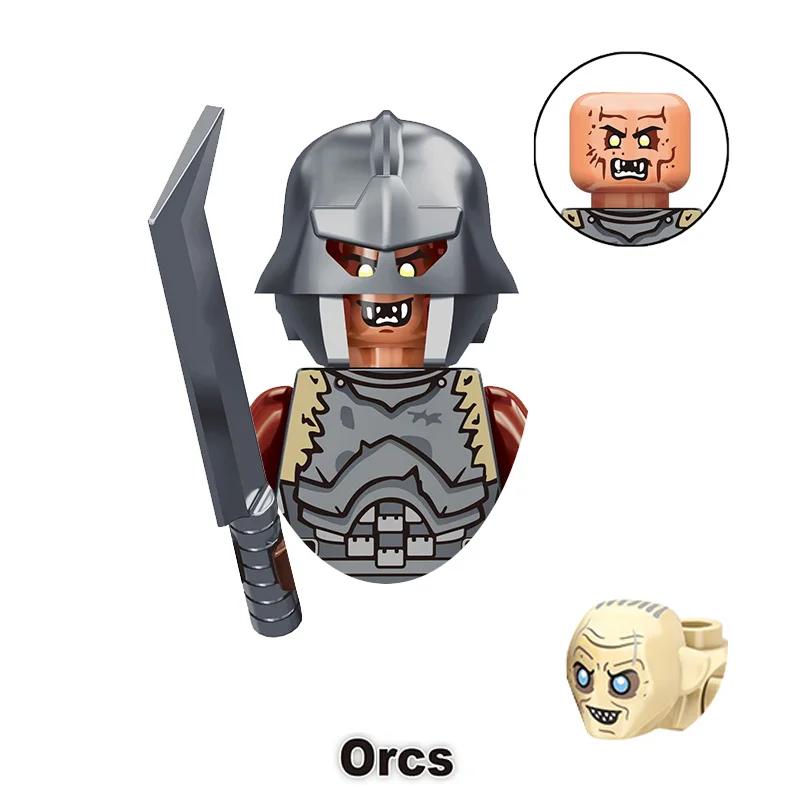 Kids Toys Medieval Film Figures Series Goblin Orcs Uruk-hai Sauron Assembly Model Small Particles Building Blocks Boys Gifts