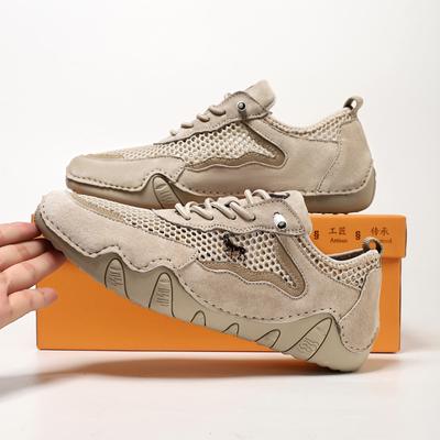 Hot-selling Casual Sports Shoes Large Size Leather Breathable Mesh Shoes Men's and Women's Shoes