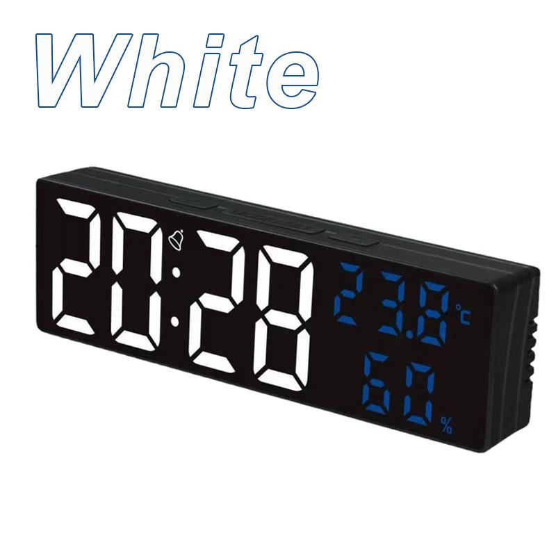 

Умные светодиодные электронные настенные часы с датой, температурой, будильником, функцией повтора, ночным режимом, настольные часы с подсветкой 12/24 ч., USB-подключением, всегда включенные, домашний декор белый