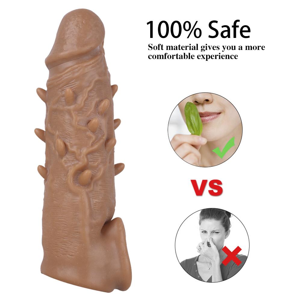 MoDi Penis Extend Sleeve Opakovaně použitelné kondomy Dildo Enhancer pro oddálení ejakulace Sexuální hračky pro muže
