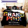 Set di biancheria da letto con motivo M-Max Verstappen per 3 persone, set copripiumino include copripiumino e federe, decorazione perfetta per la camera da letto per tutte le stagioni e regalo