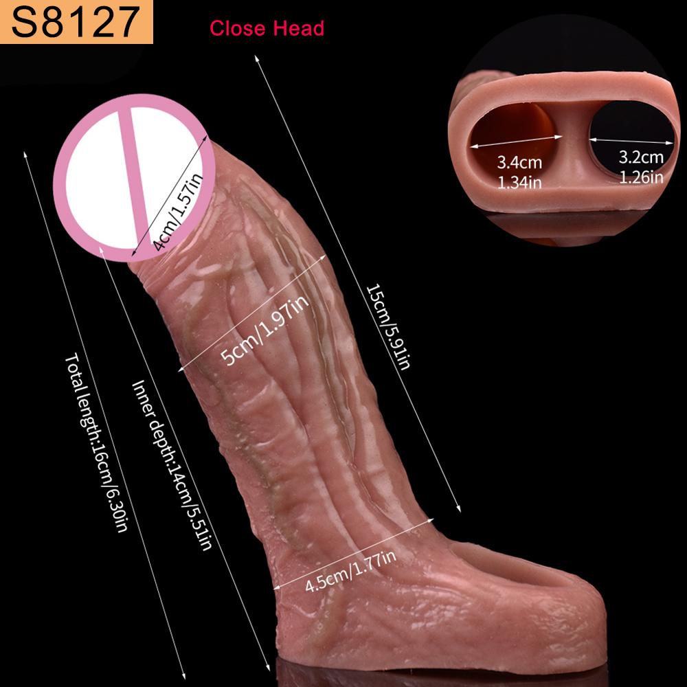 SXXY Skin Feeling Wireless Control Vibrating Penis Sleeve Cock Ring Girth Increase Sheath Extender Vaginal Anal G-Spot