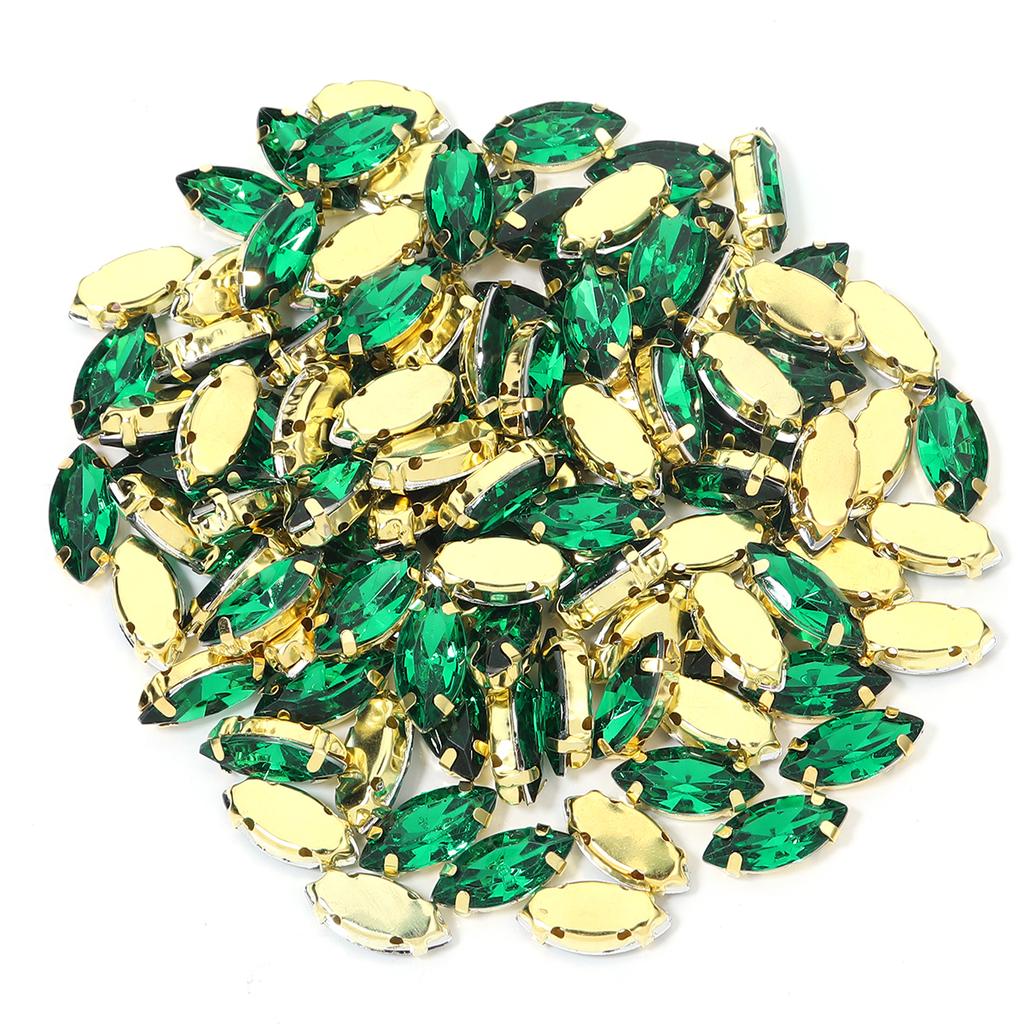50 Stück Bunte Pferdauge Zum Aufnähen Acryl Strasssteine Mit Goldener Kralle Glas Kristall Zum Aufnähen Perlen Für Kleidung Kopfbedeckung Dekoration